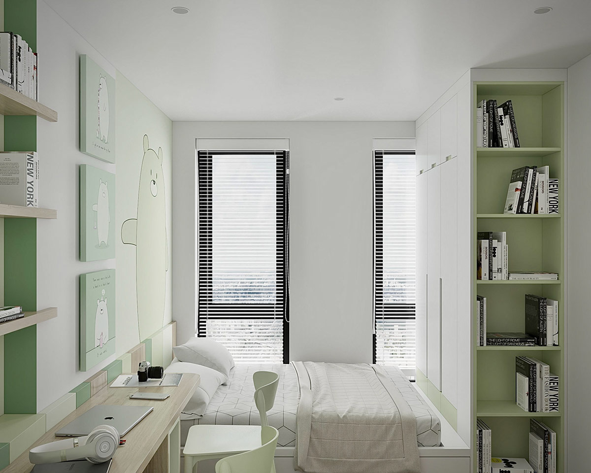 Light green kids room